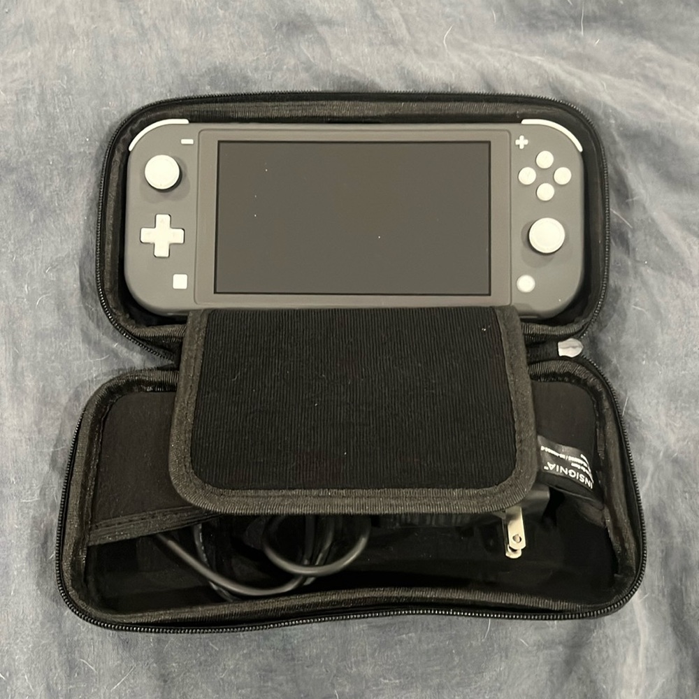 Nintendo Switch Lite (Gray) + Case & Charger – Excellent Condition